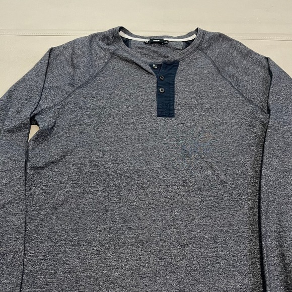 Vince‎ Men Cotton Henley T-Shirt Gray Long Sleeve Preppy Casual Minimal-M-4412 - Picture 3 of 8